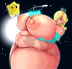  1girl absurd_res areola bbw belly between_breasts big_breasts bimbo blonde_hair breasts chubby erect_nipples fladdykin high_res huge_breasts looking_at_viewer luma mario_(series) milf nintendo nipples obese overweight overweight_female panties rosalina sexy sexy_body sexy_breasts stuck_in_body super_mario_bros. thick_lips thick_thighs wedged wide_hips 