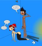 braided_hair breasts cartoon_network christmas dark-skinned_male flashlight237 funny hourglass_figure light-skinned_female looking_back mike_(tdi) mistletoe nipples penis red_hair red_lipstick redhead thick_ass thick_legs thick_thighs tooth_gap total_drama_island zoey_(tdi)