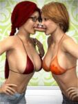  breasts duo glasses hot_dog sydgrl3d 