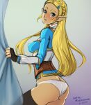  1girl ass clothed_female female_focus female_only french_braid long_hair mina_cream minacream nintendo panties princess_zelda small_breasts solo_female solo_focus tagme teen the_legend_of_zelda the_legend_of_zelda:_breath_of_the_wild video_game_character video_game_franchise white_panties zelda_(breath_of_the_wild) 