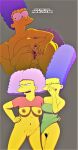  ass bent_over breasts cum_in_ass erect_nipples gaping_anus marge_simpson pussy_lips selma_bouvier shaved_pussy the_simpsons 