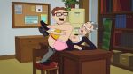  american_dad breasts erect_nipples erection gif older_female pants_down penis shaved_pussy steve_smith 