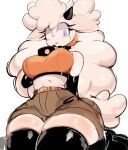 big_breasts clothed female_only furry furry_female furry_only lanolin_the_sheep sega sega usa37107692 white_fur