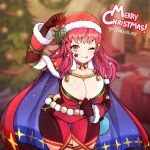 1girl 1girl 1girl alluring alternate_costume big_breasts breasts choker christmas cleavage clothes_pull clothing_cutout facial_mark female_only fire_emblem fire_emblem_engage fire_emblem_heroes hair_ornament hat high_res holly_hair_ornament jarckius merry_christmas nintendo official_alternate_costume one_eye_closed pink_choker santa_hat side_cutout star_(symbol) star_facial_mark star_hair_ornament teasing two-tone_cape yunaka_(fire_emblem) yunaka_(fire_emblem)_(spirited_envoy)