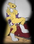  1_anthro 1_male 1_male_anthro 1boy 2012 3_fingers 3_toes anal anal_insertion anthro anthro_canine anthro_fox anthro_only artist_request bed bedroom blue_eyes canine cum cumshot detached_sleeves digimon dildo erection fur furry indoor looking_at_viewer looking_back male male_anthro male_anthro_fox male_only male_renamon masturbation mostly_nude penis renamon solo standing testicles toei_animation toy white_fur yellow_fur yin_yang 