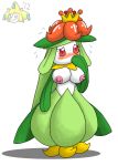  1girl blush breasts bsonirachi embarrassed lilligant nipples pokemon porkyman 
