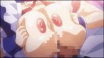 animated anime big_breasts breasts censored gif green_eyes hentai honoo_no_haramase honoo_no_haramase_doukyuusei huge_breasts long_hair loop lowres massive_breasts mosaic_censoring nipples paizuri penis purple_hair
