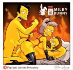  anal ass breasts double_penetration erect_penis gloves helen_lovejoy ned_flanders the_simpsons thigh_high_boots thighs threesome vaginal 
