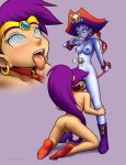  2girls ass breasts erect_nipples hairless_pussy mind_control multiple_girls nipples nude pussy pussy_juice risky_boots saliva shantae shantae_(character) sleepymaid spread_legs tongue 