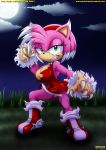  amy_rose areola bbmbbf big_breasts breasts claws clothing collar erect_nipples female full_moon green_eyes hair hedgehog looking_at_viewer mobius_unleashed moon night nipples outside palcomix pink_hair sega sonic_(series) sonic_team sonic_the_hedgehog_(series) teeth torn_clothing transformation 
