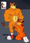 abs arody biceps big closed_eyes crash_bandicoot crash_bandicoot_(series) crunch_bandicoot erection fellatio fondling gay hair male masturbation muscle muscles mutant_serpentina nude oral oral_sex pecs penis red_hair saliva sex shoes testicle_fondling testicles tiny_tiger video_games 