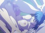  1girl animated animated_gif blue_hair blush breasts censored gif grinding houya_yukitoshi leg_lift leg_up nipples nude penis reversible sex short_hair sugihara_shizuno 