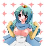 artist_request blue_hair dragon_quest dragon_quest_iii nipples red_eyes sage_(dq3) topless