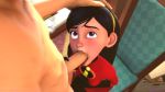  1boy 1girl 3d clothed_female_nude_male erection fellatio gloves hand_on_head irrumatio loop male/female oral pov pov_eye_contact the_incredibles violet_parr webm 
