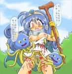 artist_request big_breasts blue_hair breast_squeeze dragon_quest dragon_quest_iii hoimi_slime sage_(dq3) slime_monster tentacle_rape wet_pussy