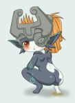  1girl ass blush lowres midna nintendo pointy_ears red_eyes solo the_legend_of_zelda the_legend_of_zelda:_twilight_princess urinating urine yellow_sclera 