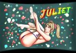 1girl ass blonde_hair blue_eyes character_name female_only juliet_starling lollipop_chainsaw radprofile_(artist) thong topless