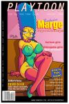  barcode big_breasts blue_hair body breasts clothes dress eltonpot hair horny magazine_cover marge_simpson parody playtoon sexy_body sexy_clothes shoes the_simpsons yellow_skin 