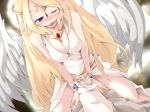 angel_wings blonde_hair blue_eyes blush bracelet censored clothed_female_nude_male clothed_sex cum cum_on_clothes female femdom frfr game_cg goddess hetero ilias jewelry long_hair lots_of_jewelry mon-musu_quest! monster_girl monster_girl_quest penis rape sex straddling toro_toro_resistance very_long_hair wings wink