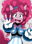  2012 afro anthro blue_eyes clothing english_text equine female friendship_is_magic hair horse looking_at_viewer my_little_pony open_mouth pink_hair pinkie_pie pinkie_pie_(mlp) pony smile solo sssonic2 text 