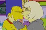  2_girls 2girls kissing lady_gaga marge_simpson multiple_girls the_simpsons yellow_skin yuri 