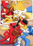  1boy 3girls all_fours anus archie_comics ass barefoot bbmbbf female fiona_fox foxxxes krystal li_moon male miles_&quot;tails&quot;_prower mobius_unleashed nintendo palcomix sega sonic_(series) sonic_the_hedgehog_(series) star_fox text 