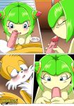  anthro bbmbbf blush canine comic cosmo_the_seedrian female fox furry hetero love_blooms male miles_&quot;tails&quot;_prower mobius_unleashed nude oral palcomix penis pussy sega sex sonic_(series) sonic_team sonic_the_hedgehog_(series) sonic_x tail testicles 