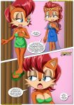 a_helping_hand alicia_acorn archie_comics bbmbbf comic hedgehog mobius_unleashed palcomix sally_acorn sandals sega sonic_*(series) sonic_the_hedgehog_(series) text toes towel