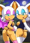  anthro ass bat bbmbbf butt female/female female_only furry looking_at_viewer mobius_unleashed palcomix rear_view rouge_the_bat sega sonic_(series) sonic_the_hedgehog_(series) yuri 