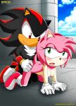  amy_rose anthro bbmbbf blush clouds doggy_position female furry gloves green_eyes hair hedgehog hetero male mobius_unleashed nipples nude open_mouth palcomix pink_hair red_eyes sega sex shadow_the_hedgehog shoes short_hair smile sonic_(series) sonic_team sonic_the_hedgehog_(series) tail 