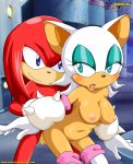  anthro bbmbbf breasts chubby female from_behind furry knuckles_the_echidna male mobian mobius_unleashed palcomix penis rouge_the_bat sega sonic_(series) sonic_team sonic_the_hedgehog_(series) 
