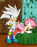  amy_rose anthro bbmbbf furry mobius_unleashed palcomix sega silver_the_hedgehog sonic_(series) sonic_team sonic_the_hedgehog_(series) 