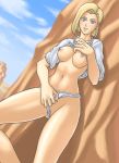  android_18 blonde_hair breasts dragon_ball_z nipples sefuart 