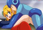  ass blush brother_and_sister capcom female from_behind incest male mega_man megaman megaman_(character) nintendo palcomix rockman rockman_(classic) roll_(rockman) 