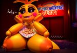 big_breasts c4d_max female_only five_nights_at_freddy&amp;#039;s heart-shaped_pupils toy_chica toy_chica_(fnaf)