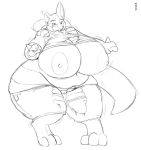  anthro ass big_ass big_breasts breasts canine dog female full_body gillpanda huge_breasts lucario morbidly_obese overweight pokemon pokemorph pussy solo tail transformation 