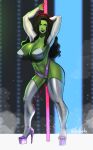  1girl 1girl big_breasts big_breasts big_breasts breasts clothed_female comic_book_character female_focus female_only green_skin huge_breasts joylewds jpeg long_hair looking_at_viewer marvel mature mature_female pasties pole pole_dancing pussy she-hulk smile solo_female solo_focus stockings stripper stripper_pole superheroine tagme thick_thighs wide_hips 