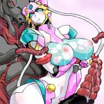  1girl breasts from_behind godannar goddess huge_breasts ikkoku mecha monster neo_okusaer nipples rape robot_girl saliva sex shinkon_gattai_godannar!! tentacle 