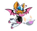  2012 absurdres bat blue_eyes boots breasts cleavage female heart looking_at_viewer rouge_the_bat sega sif sif_(artist) solo sonic_(series) wide_hips wings 