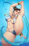 1girl 2022 big_breasts breasts brown_eyes brown_hair capcom chun-li clothed_female ed_(edemevas) edemevas female_focus female_only high_res hips long_hair looking_at_viewer low-angle_view mature mature_female slim_waist smile solo_female solo_focus standing_split street_fighter tagme thick_thighs thighs twin_buns video_game_character video_game_franchise watermark wide_hips