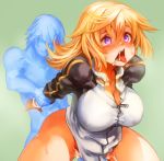  1boy 1girl ahegao arm_grab arm_held_back big_breasts blonde_hair blush bottomless breasts charlotte_dunois cleavage clothed_female_nude_male clothed_sex cum cum_on_body cum_on_lower_body doggy_position doggystyle face fucked_silly hetero himazin infinite_stratos jacket large_breasts long_hair naked_track_jacket open_mouth pectorals purple_eyes raglan_sleeves sachito saliva sex solo_focus sweat thick_thighs thighs tongue tongue_out track_jacket vaginal wrist_grab zipper 