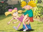 arnold_shortman ass breasts doggy_position female helga_pataki hey_arnold! male male/female outside palcomix photo_background young