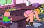 1boy 1girl ass bent_over big_ass cartoon_network clarence dat_ass mary_wendell mature_female milf panties pink_panties screencap