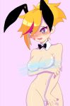  blue_eyes breasts muse_dash rabbit_ears rin rin_(muse_dash) small_breasts yellow_hair 
