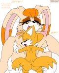  age_difference areola ass big_breasts breasts brown_eyes canine closed_eyes english_text erect_nipples female fox habbodude hair huge_breasts lagomorph lying male michiyoshi miles_&quot;tails&quot;_prower milf missionary_position mother nipples nude on_back orange_hair parent penetration rabbit sega sex smile sonic sonic_(series) sonic_the_hedgehog_(series) spread_legs spreading text vanilla_the_rabbit young 