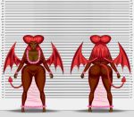  areolae ass big_ass big_breasts bluebullpen breasts brown_skin commission female helna_orlok nipples pussy red_eyes shortstack solo succubus succubus_tail succubus_wings vampire 