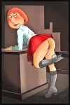  ass biting_lip boots bottomless family_guy lois_griffin miniskirt no_panties shaved_pussy thighs 