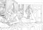 al_rio awesome_entertainment book coven_(awesome_entertainment) monochrome on_bed owl sasha_cullen spellcaster