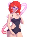  1girl female female_human friendship_is_magic glasses humanized looking_at_viewer mostly_nude my_little_pony red_hair souladdicted teddy twist underwear 