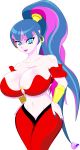  big_breasts breasts cosplay female_only huge_breasts multicolored_hair panty_&amp;_stocking_with_garterbelt shantae shantae_(character) shantae_(cosplay) solo solo_female stocking_(psg) 